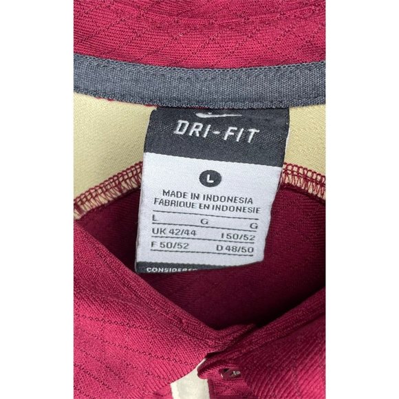 Florida State University Seminoles FSU Nike Dri-Fit Large Mens Garnet Polo Shirt - Picture 5 of 5